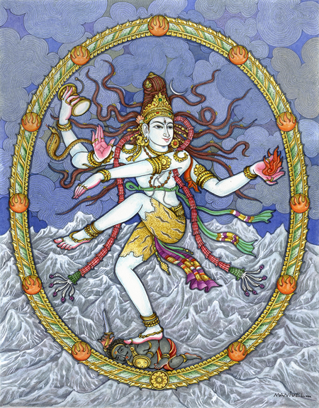 NatarajaHA typische Darstellung des Ananda Tandava, des göttlichen Tanzes von Lord Shiva