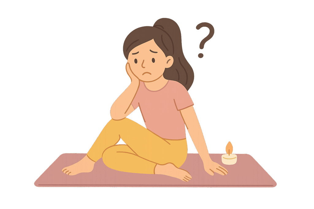 Yogaschülerin zweifelt ob eine Yoga-Ausbildung zu ihr passt.