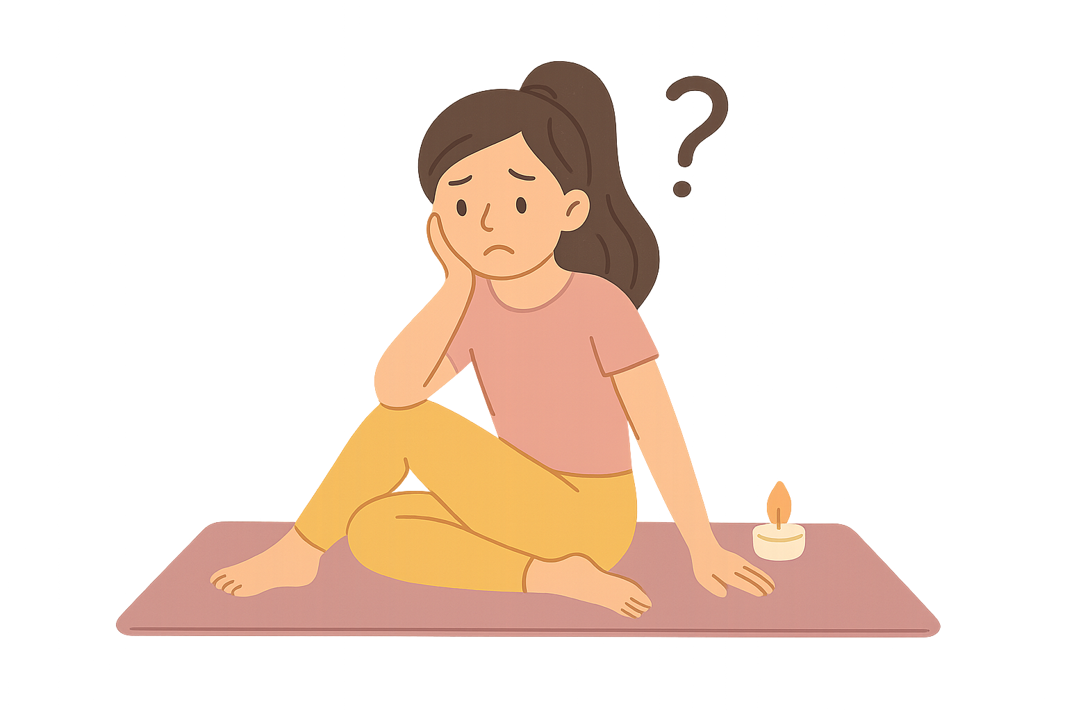 Yogaschülerin zweifelt ob eine Yoga-Ausbildung zu ihr passt.