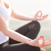 Yogalehrerin Lotus Hüfte Anatomie